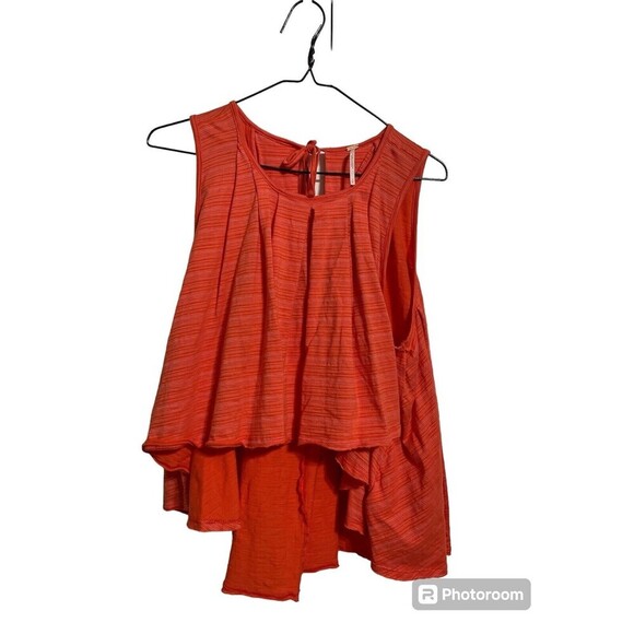 Free People Swing Tank Top Pleated High Low Sleeveless Coral Size‎ S - Picture 2 of 10